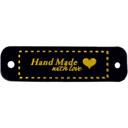 Label "Hand Made With Love" mit goldener Schrift - 10 St.