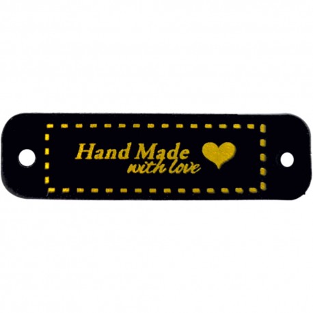 Etiquette "Handmade With Love" avec lettres dorées - 10 pcs.
