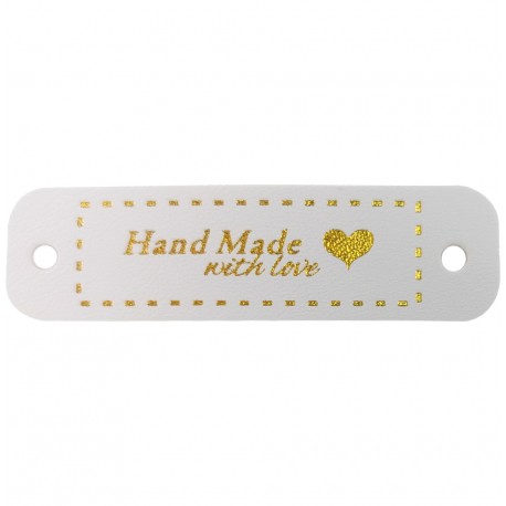 Label "Handmade With Love" With Golden Letters - 10 pcs.