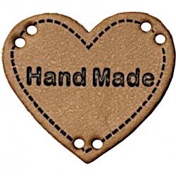 Label mit Herz und "Hand Made" - 10 St