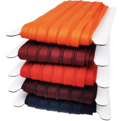 Endlos-Spiralzipper #3, Variante 3 - 5 x 10m + 5 x 30 Schieber