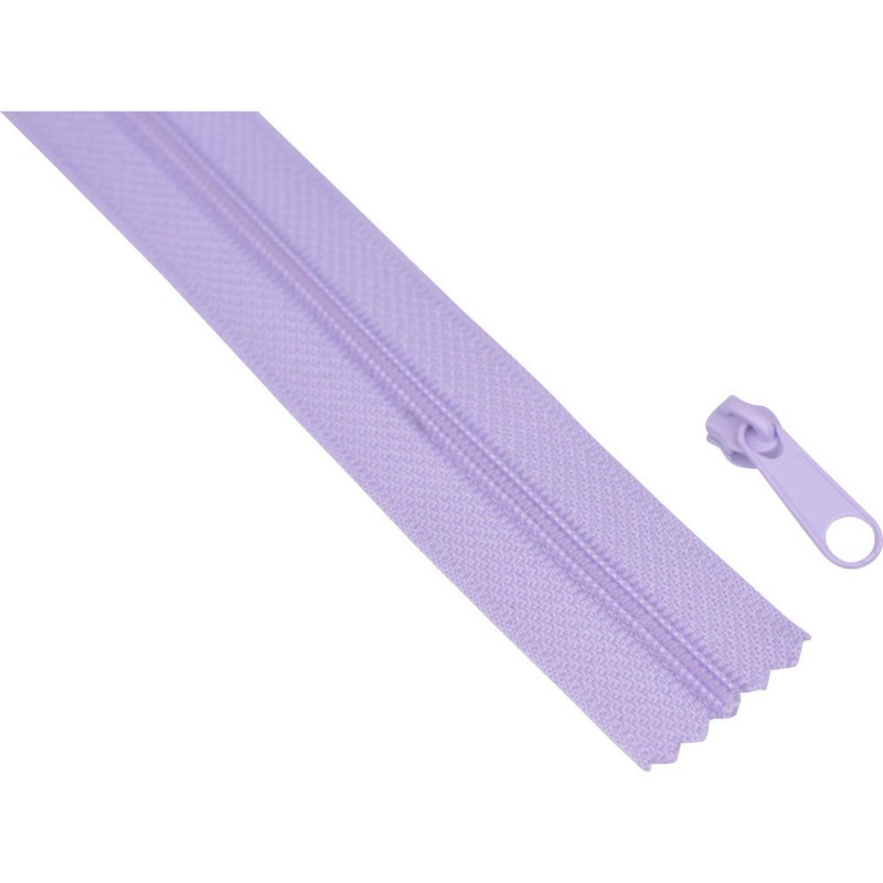 10m fermeture fine + 30 curseurs - 0164 - lilas
