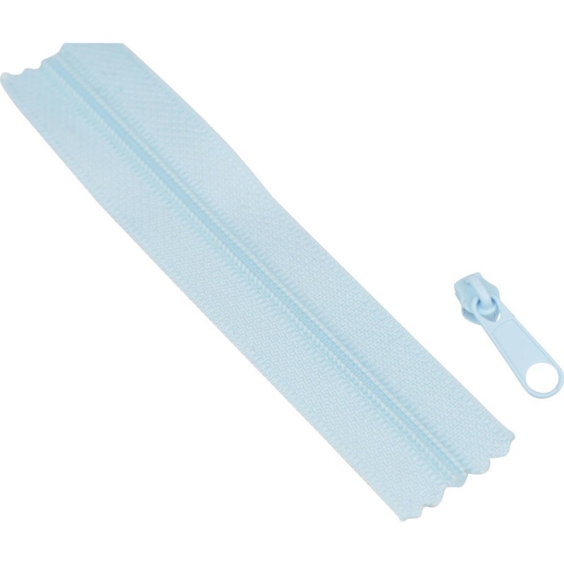 10m fermeture fine + 30 curseurs - 0177 bleu ciel