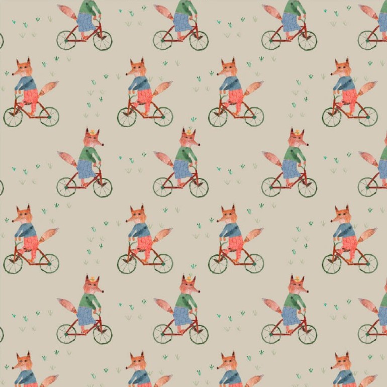 Fuchs auf dem Fahrrad