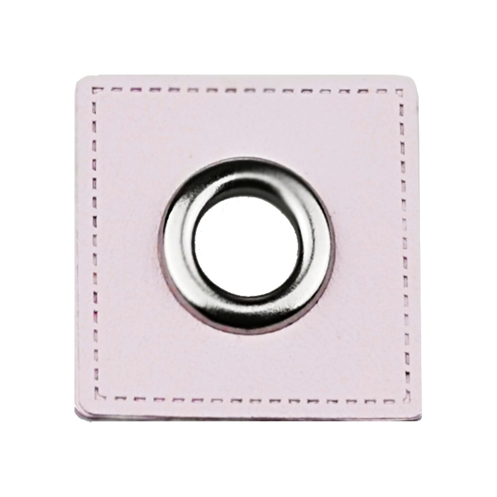 10 pcs. - Pink Square 27 x 27mm, Nickel Eyelet 8mm