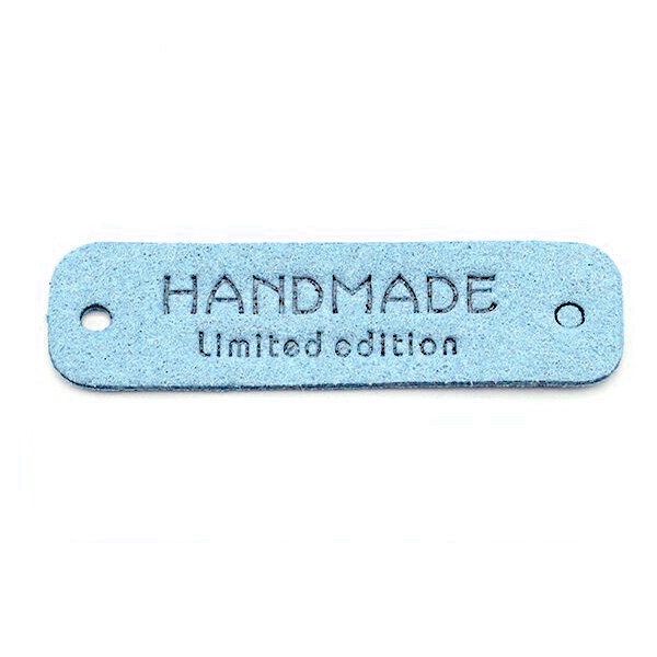 Lang & klappbar - Aufschrift "Handmade - Limited Edition" auf hellblau