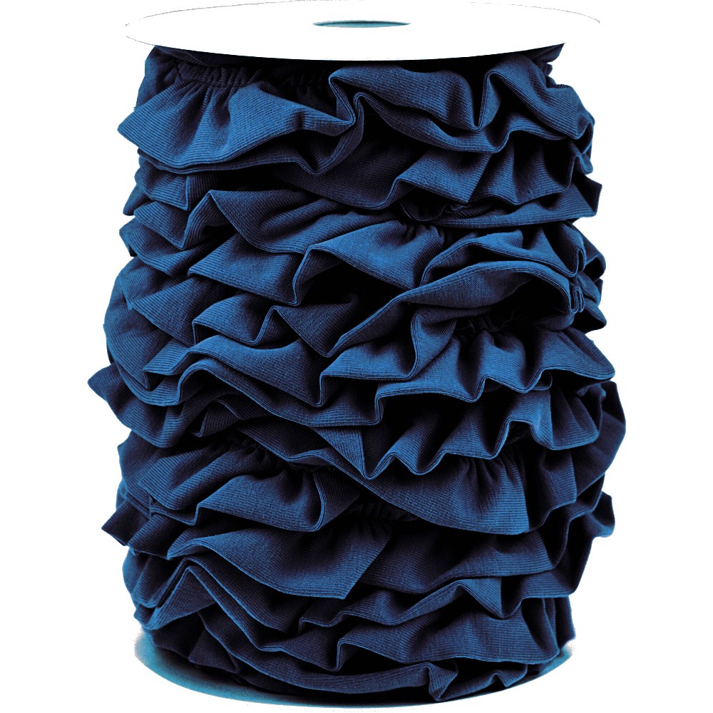 20m - 1118 MONACO BLUE - Ruffles jersey 30 mm (available in week 05/22)