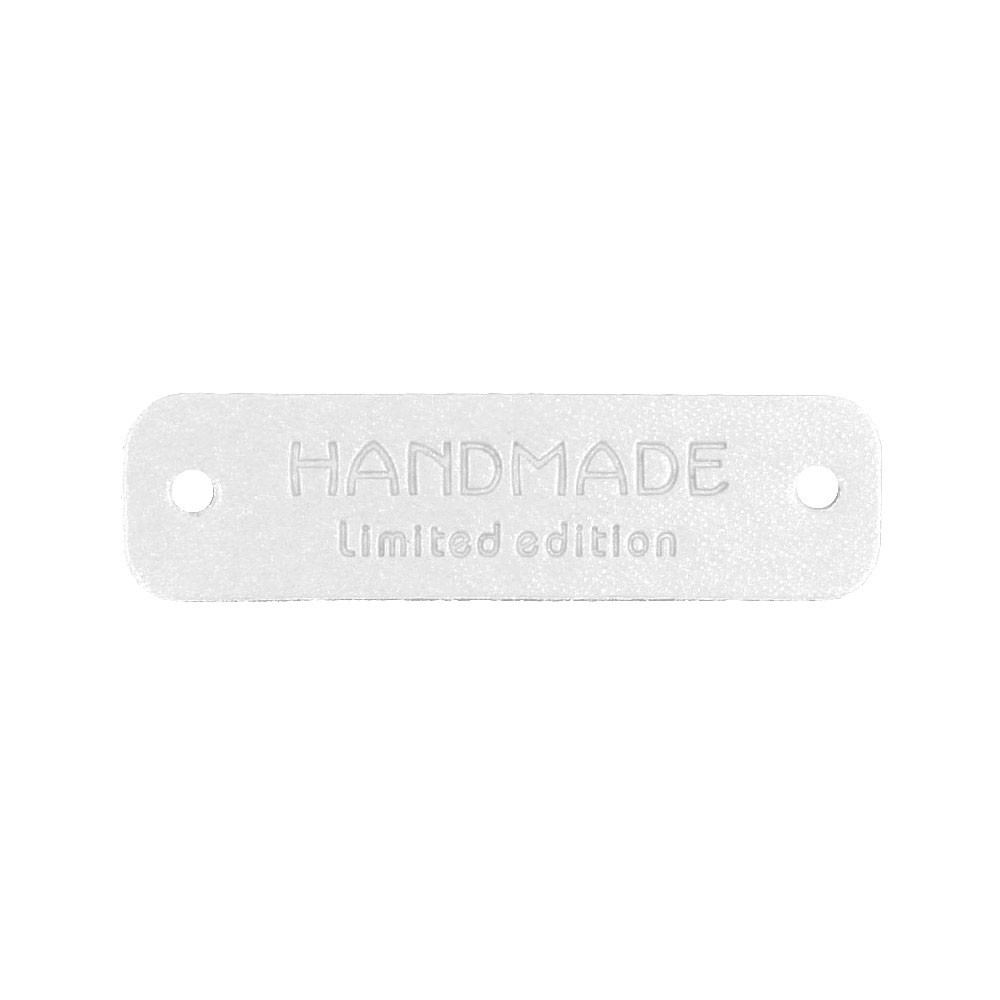 Lang & klappbar - Aufschrift "Handmade - Limited Edition" auf glatt-weiß